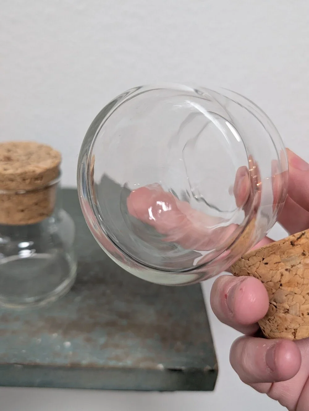 Small 3” Cylinder Clear Glass Apothecary Jars With Cork Lid Stoppers, Set Of 5